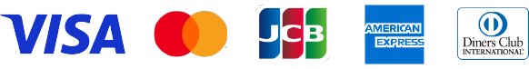 VISA、mastercard、JCB、AMERICAN EXPRESS、Diners Club